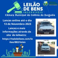 Leilão de Bens Inservíveis da Câmara Municipal de Colônia do Gurguéia. 